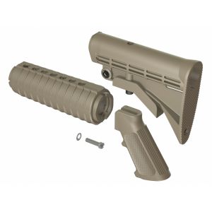 TACTICAL INTENT - OLIVE DRAB AR15 M4 QD ENHANCED BUTTSTOCK, HANDGUARD AND A2 GRIP FURNITURE KIT